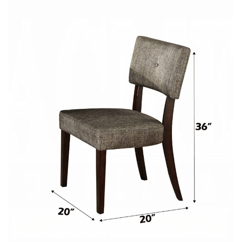 Chaise d'appoint en tissu gris (2) avec finition - pour un repas élégant et confortable