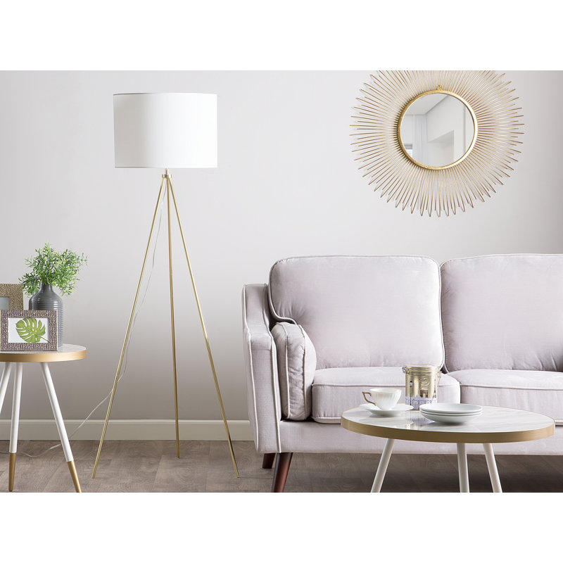 Nicolas End Table, Gold, Grey