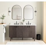Blakely 60" Free Standing Double Bathroom Vanity with Quartz Top