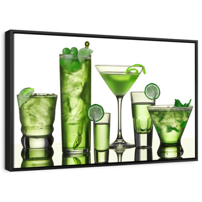 " Green Lime Cocktails Canvas Print "