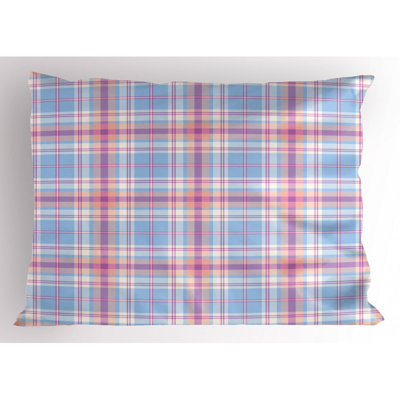 Classical Polyester Plaid Sham Set, King