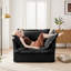 Fauteuil à revêtement antidérapant avec 1 grand coussin de dossier et 2 grands coussins décoratifs, canapé-lit simple à siège profond confortable, plusieurs grands coussins moelleux, tissu-1903156189