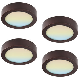 Round Color Selectable Integrated LED Flush Mount Downlight (Set of 4)