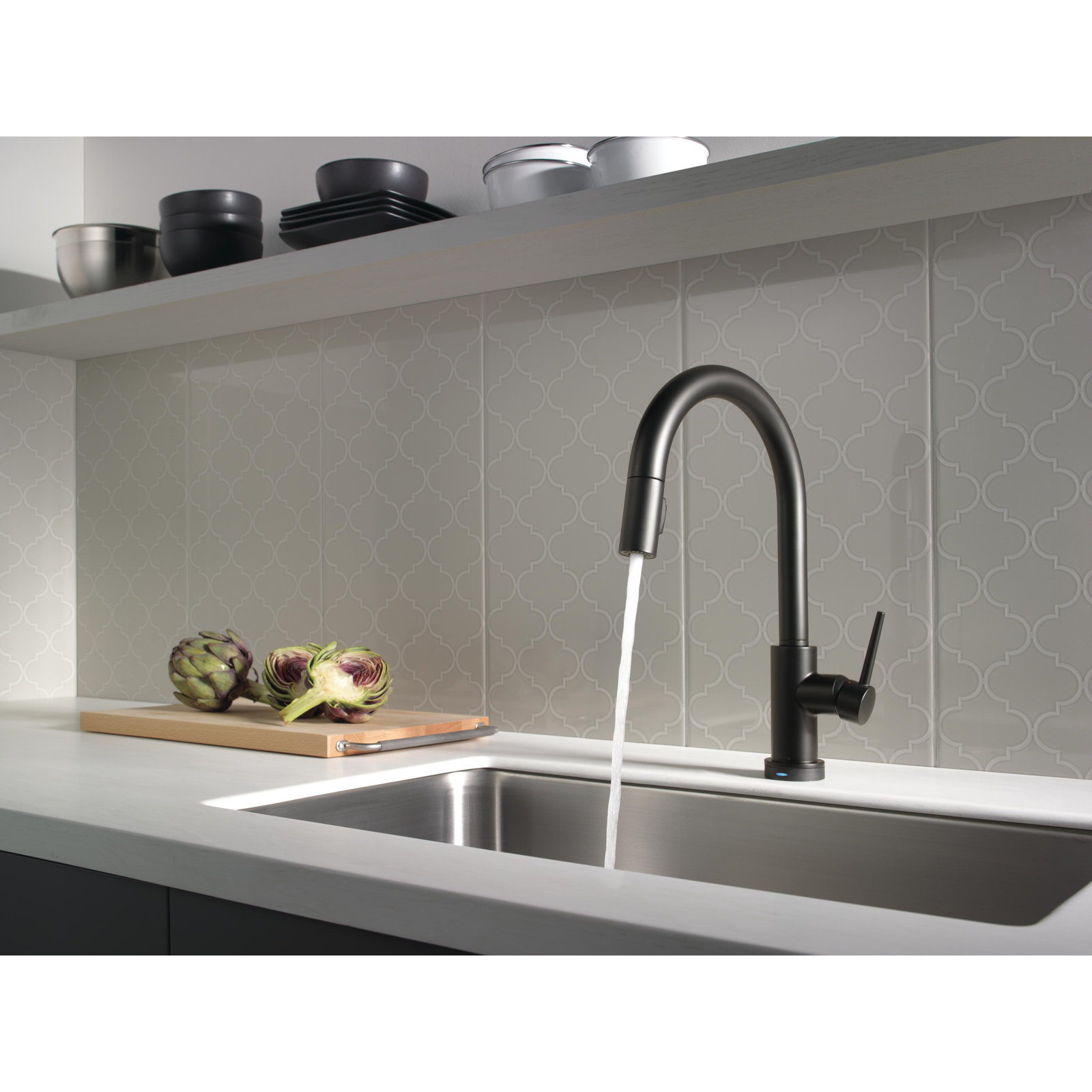 Trinsic Touch and Voice Kitchen Faucet, Matte Black