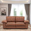 Canapé de rangement 78,74 po en similicuir brun - 2 places, compartiment caché, compact-1807364640