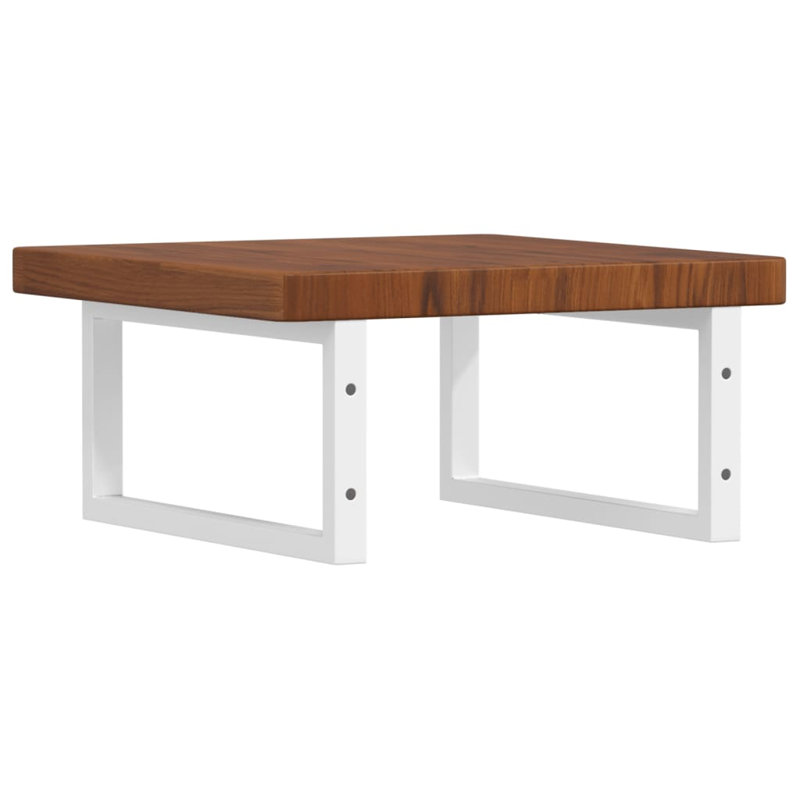 Arvard 50cm Solid Wood Bathroom Vanity Top, Dark Oak/White