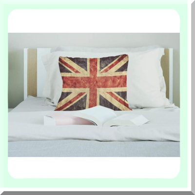 Vintage Patriot Flag Throw Pillow Cover - Grunge England Stripes Cozy Cushion Case for Home Decor - Room - Cotton Linen