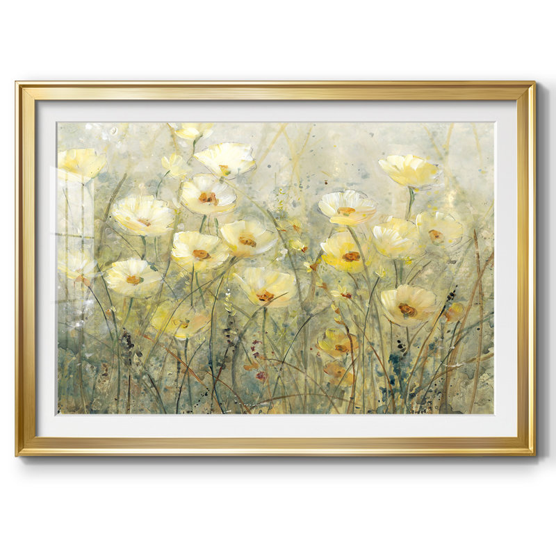 «Summer In Bloom I», reproduction d'art sur papier, Or, H 15 po x l 21 po x P 1,5 po