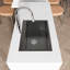 Évier de cuisine en acier inoxydable, lavabo simple sur pied noir de 27 po x 19 po, avec drain standard et crochet standard, Ls-Ssbl01