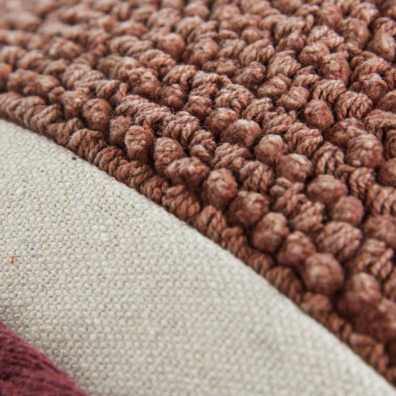 Rust Woven Cotton Macramé Fringe Lumbar Throw Pillow