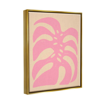 Forme de feuille rose tropicale par Birgit Maria Kiennast - impression sur bois