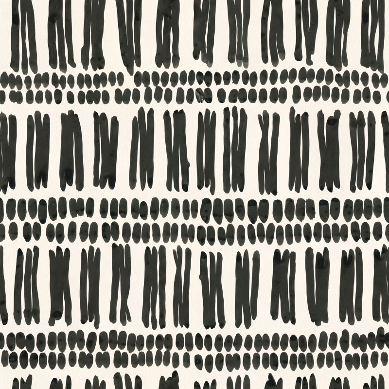 Orlo Abstract Wallpaper by Susan Hable, Cream/Black