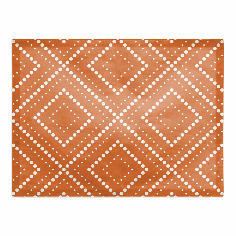 Montopolis Polyester Geometric Rectangle Placemat, Orange