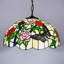 Luminaire suspendu 16 po Tiffany en verre teinté de style rustique victorien, ampoule suspendue de style papillon avec ampoule DEL