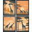 African Safari Giraffe, impression sur papier 4 pièces-93012103-93012106