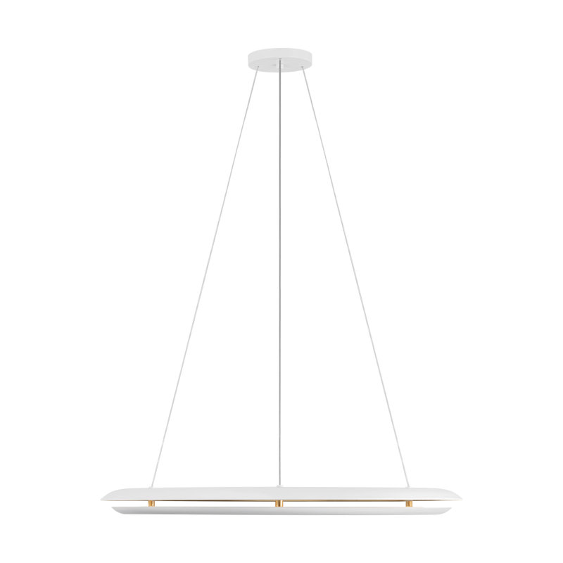 Chapman & Myers Cielo 1 Light Dining Room Chandelier With Shade, Matte White, 2.25" H x 30" W x 30" D, 35 W