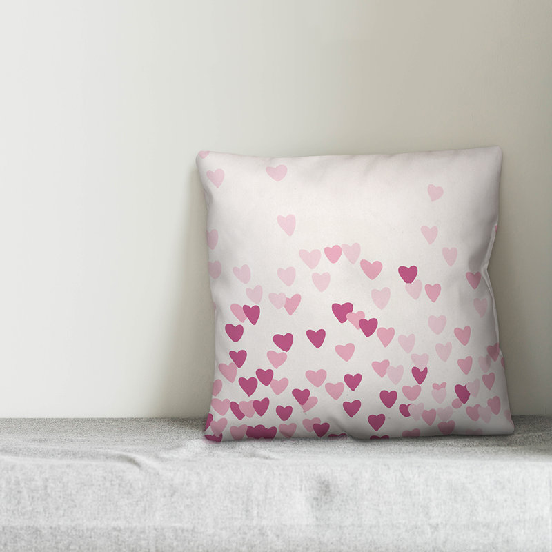  Hearts Throw Pillow, 16"H x 16"W