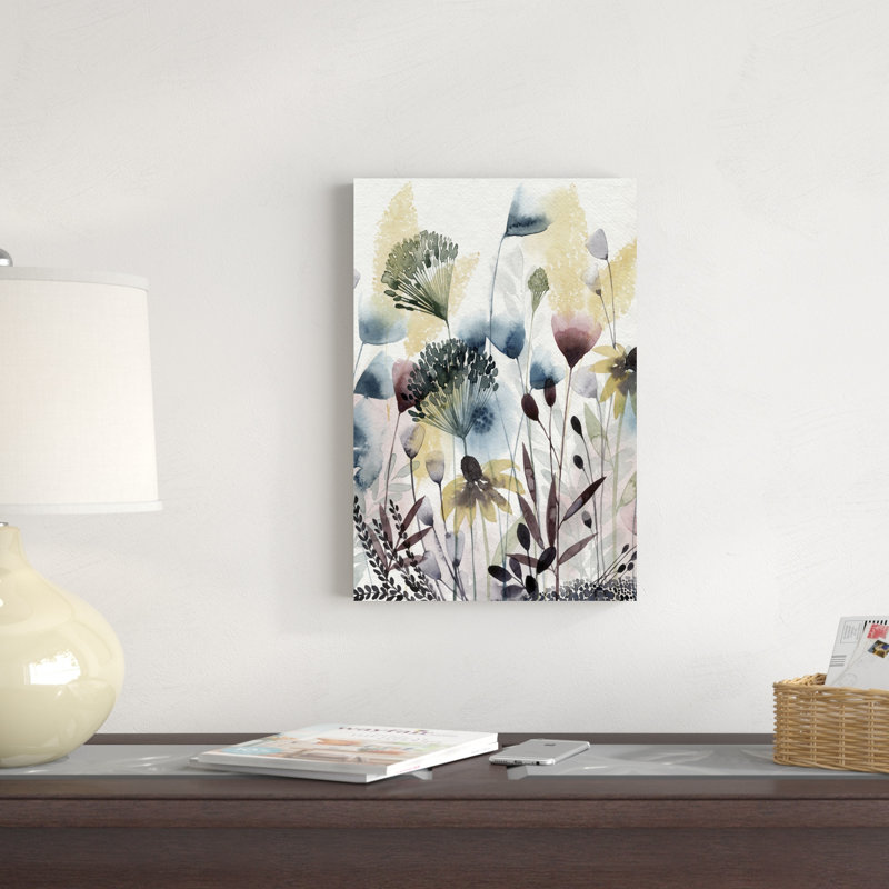 Aquarelle fleurs sauvages I, H 18 po x l 12 po