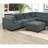 1Pc OTTOMAN ONLY Grey Chenille Fabric Cocktail OTTOMAN Cushion Seat Living Room Furniture