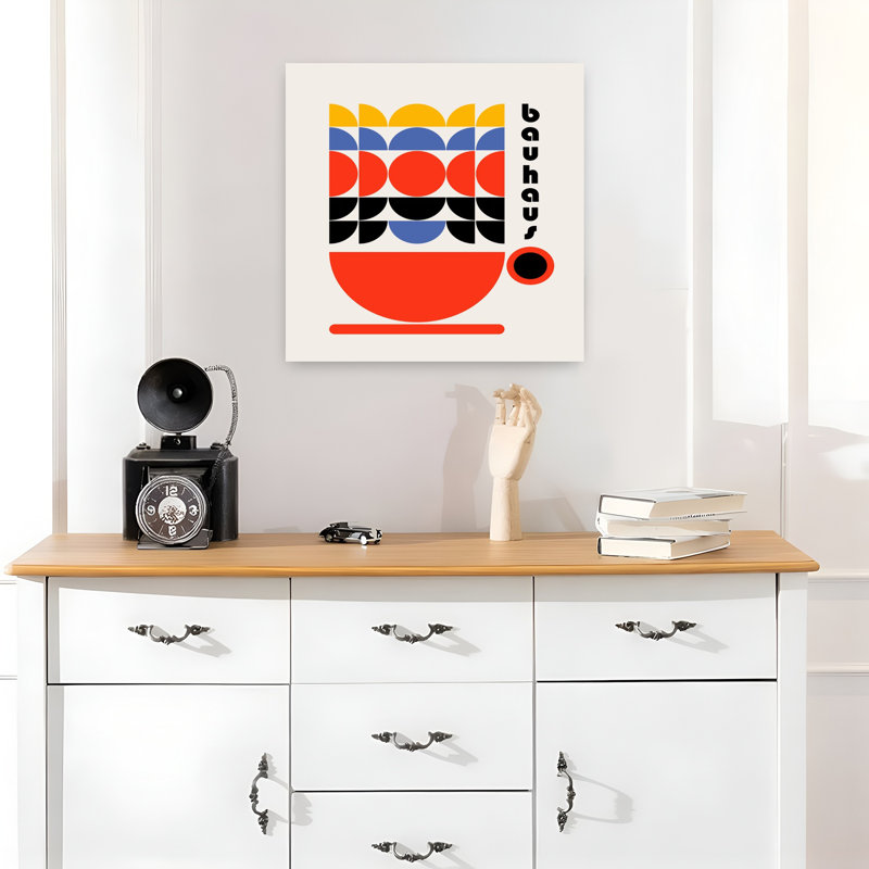 Art contemporain abstrait rétro, H 18 po x l 18 po
