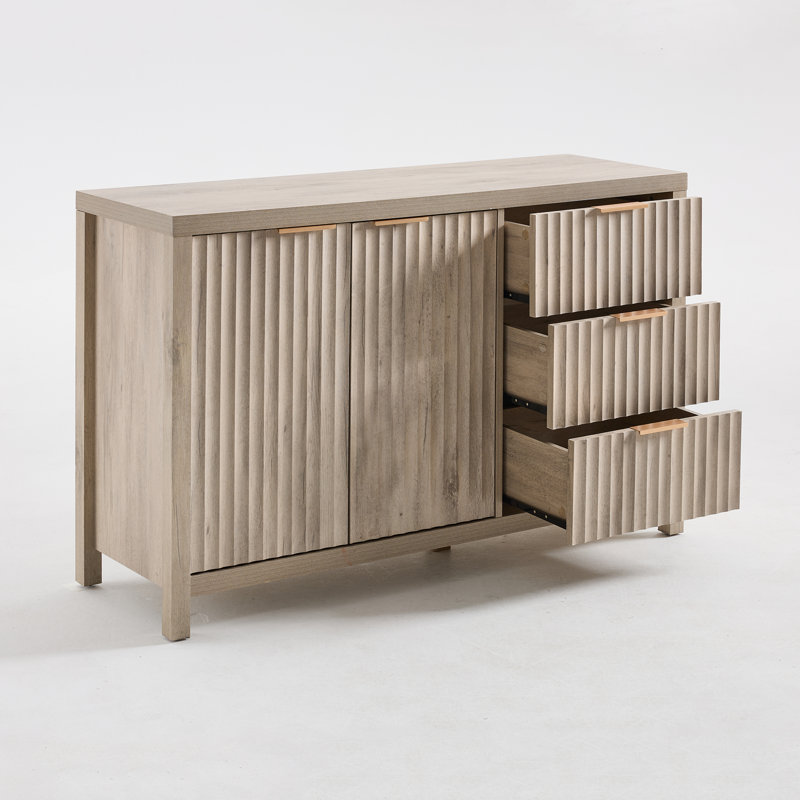 Nicolee 47" 3 Drawer Sideboard, Greige Oak