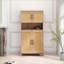 Armoires avec 4 portes en rotin tissé et amp; Tablettes réglables - Mid-Century | Beige | Panneau de particules