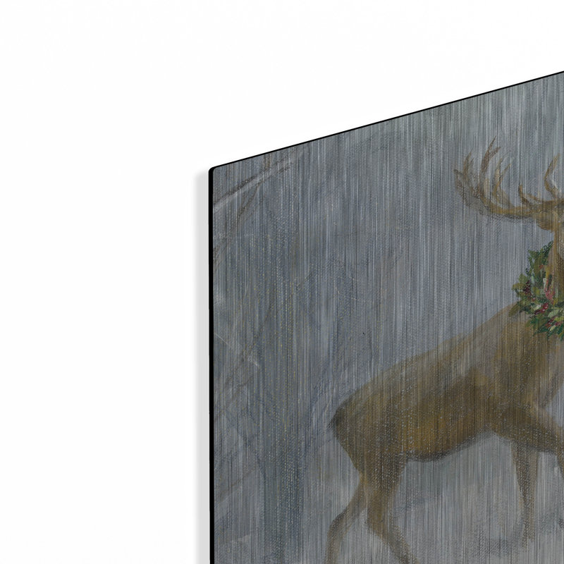  «Woodland Holidays 1 Deer» par Danhui Nai, art mural en métal, H 12 po x l 12 po