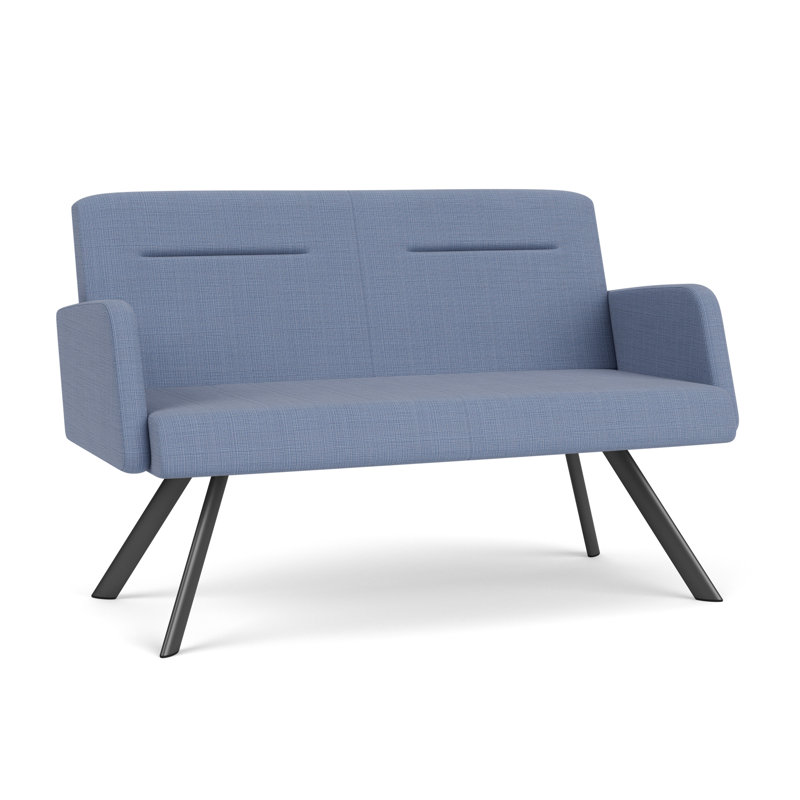 Causeuse Willow, Gris anthracite, Chambray bleu marine clair, Yes