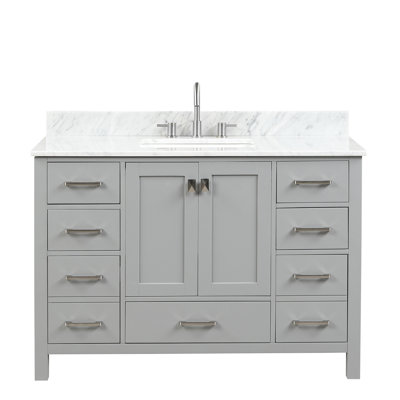 Sherrie 49'' Single Bathroom Vanity with Carrara Marble Top