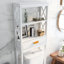 Blanc sur-support - économiseur d'espace de salle de bain avec 1 tiroir et 2 tablettes pour shampooing sur toilette et savon