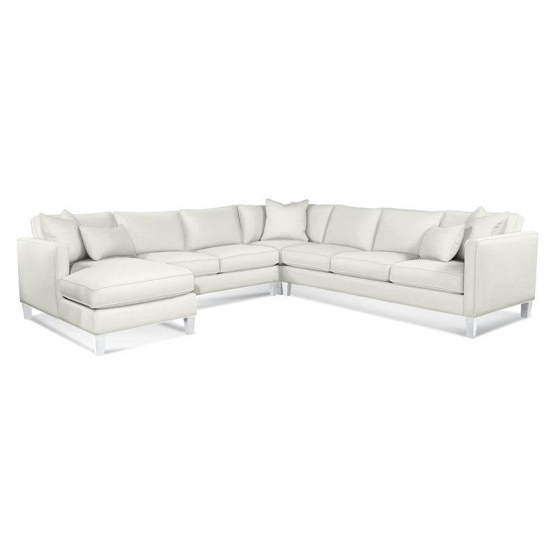Sectional, Brown Geometric, 0456-33, Left Hand Facing, Frost White