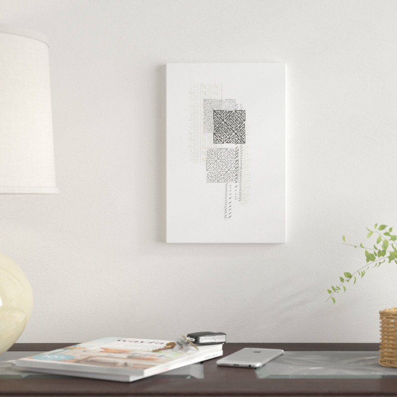 «Block Print Composition IV», reproduction sur toile, H 12 po x l 8 po x P 0,75 po, Toile tendue, Pas de tapis