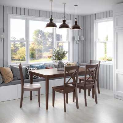 Adrialis 4 - Person Solid Wood Solid Wood Top Four Leg Dining Set