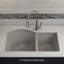 Évier de cuisine 32 po x 20 po en quartz platine, évier à double cuve 70/30, évier encastré, évier encastré, évier de cuisine en granit-101427313