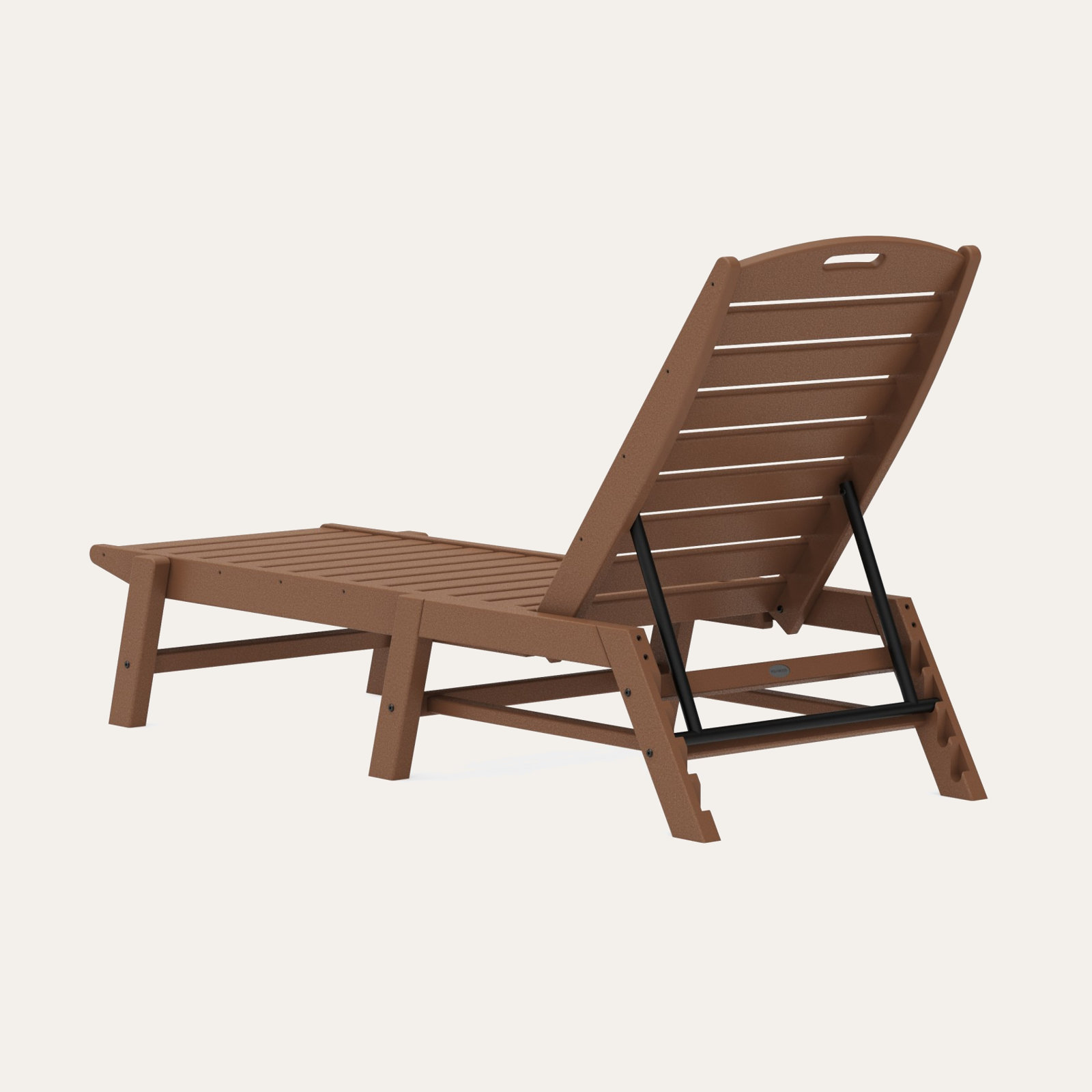 POLYWOOD® Nautical 24" Patio Chaise Lounge, Teak
