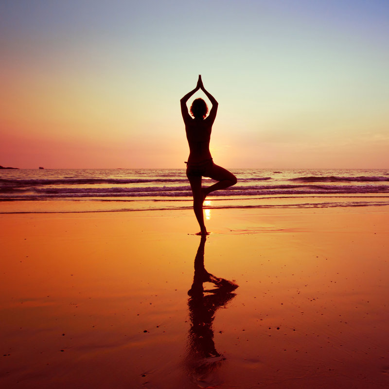 Yoga On Beach by NicoElNino - Wrapped Canvas Print, 51cm H x 51cm W