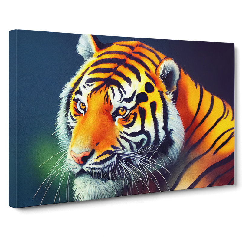 A Watercolour Tiger - Wrapped Canvas, 50cm H x 76cm W x 3cm D