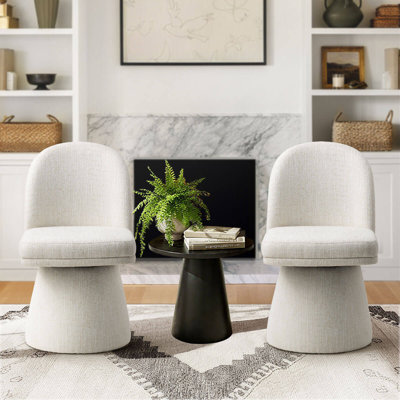 Upholstered Fabric Swivel Accent Chair