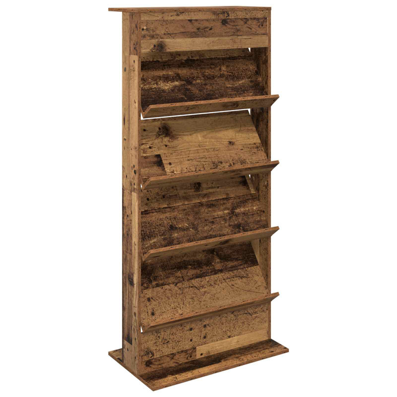 Wood Free Standing Magazine Rack, Old Wood