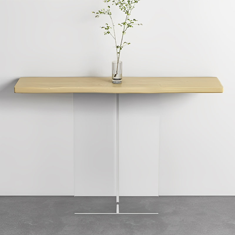 Modern Minimalist Console Table, Natural Wood