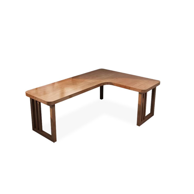 Bureaux rectangulaires en bois massif brun clair, H 29,53 po x l 62,99 po x P 47,24 po, Right Hand Return