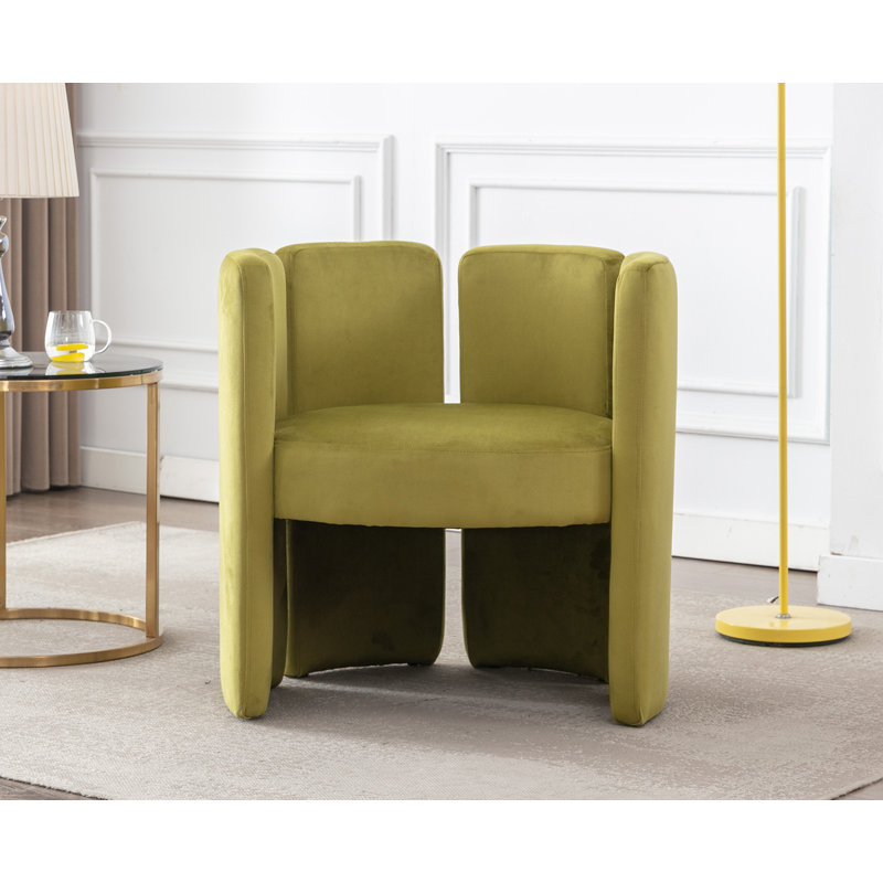 Dal 19'' H Velvet Upholstered Side Chair, Olive