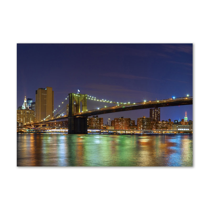 Manhattan By Night - No Frame Print on Canvas