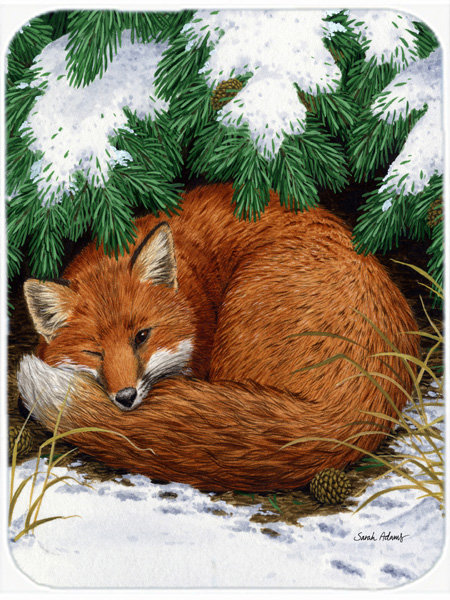 Fox Nap Time Glass Cutting Board