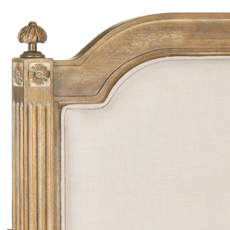 Arine Upholstered Headboard, Rustic Oak/Beige, Full/Double