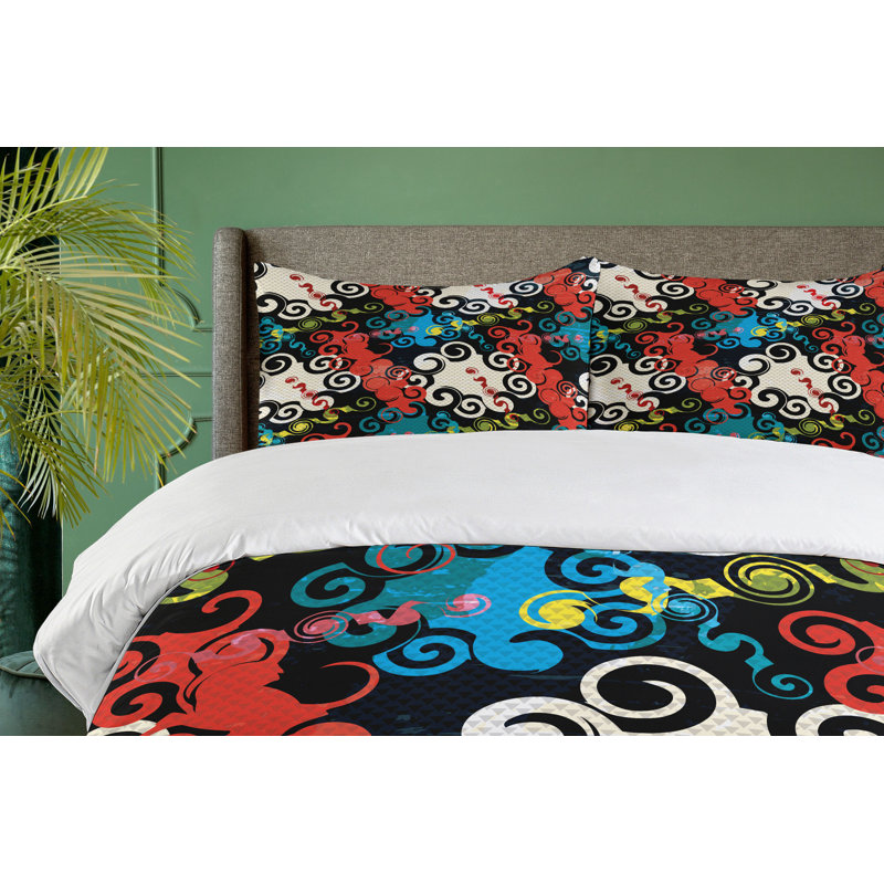 Modern & Contemporary Polyester Duvet Cover, King Duvet Cover + 2 Shams