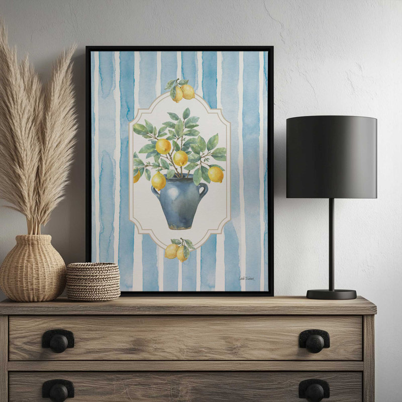«Le Citron II» par Leslie Trimbach, reproduction d'art, 12 W x 16 H, Tan, Framed Canvas