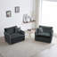 Fauteuil d'appoint haut de gamme en chenille avec coussin décoratif, ensemble de 2-1565552923