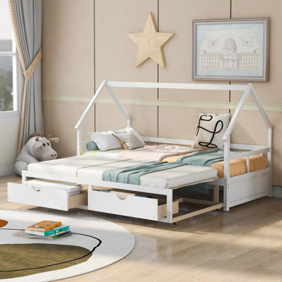 Kids Twin Daybed with Trundle with Drawers