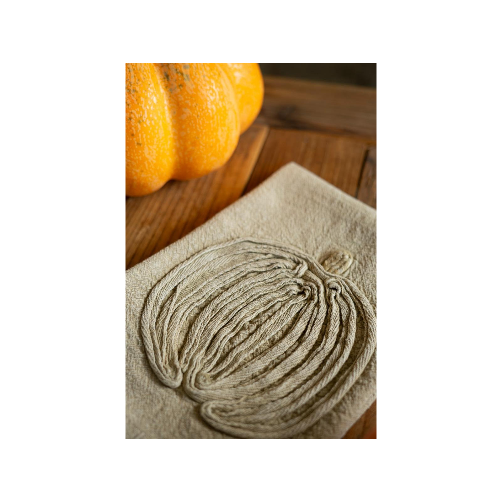 SET OF THREE EMBROIDERED TEA TOWELS - THANKSGIVING